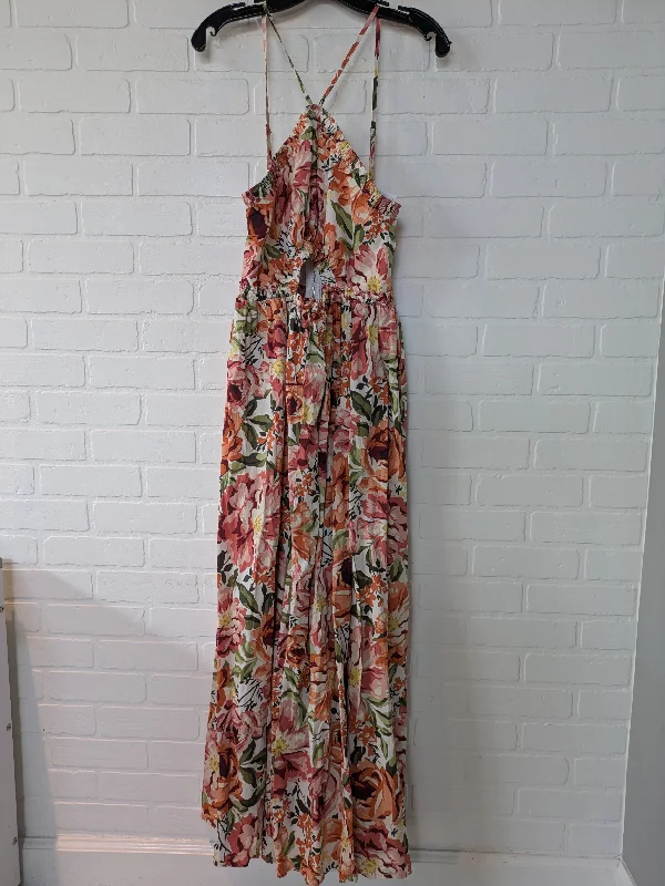 Dress Casual Maxi By Cmb In Cream & Orange, Size: M