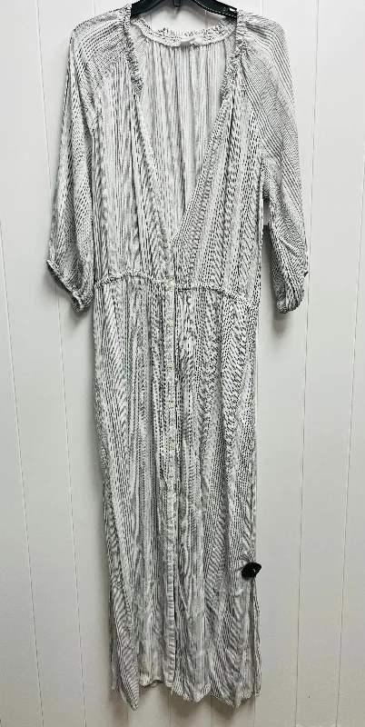 Dress Casual Maxi By Gap In Grey & White, Size: Xl