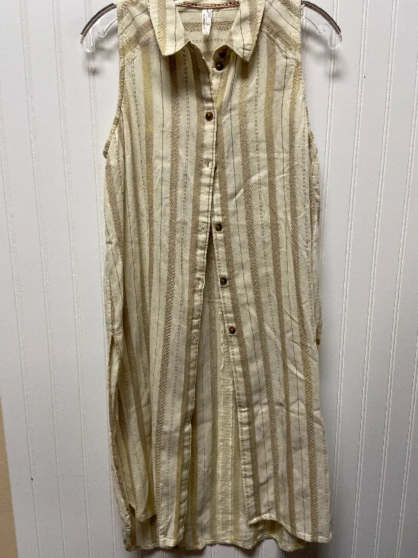 Dress Casual Midi By Anthropologie In Beige, Size: M