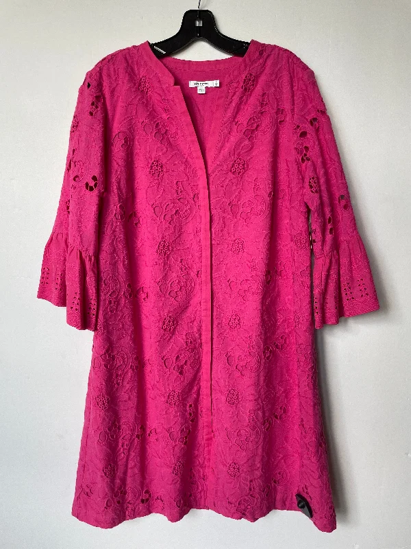 Dress Casual Midi By Chicos In Pink, Size: L