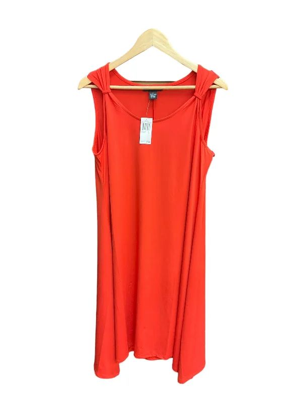 Dress Casual Midi By Joan Vass In Orange, Size: Xl