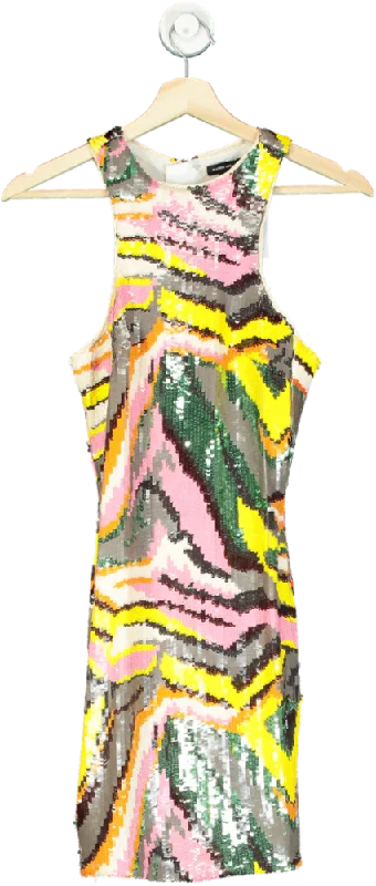 Karen Millen Multi Colour Sequin Dress UK 6