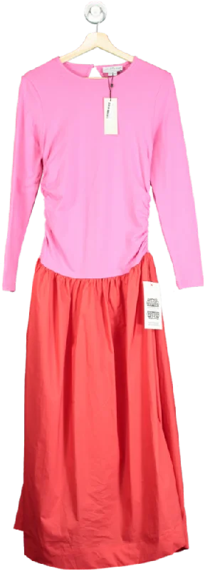 Never Fully Dressed Pink and Red Long Sleeve Lola Dress UK 10