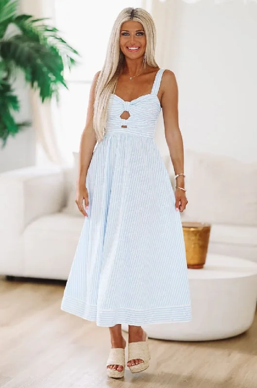 Sag Harbor Midi Dress - Blue and White