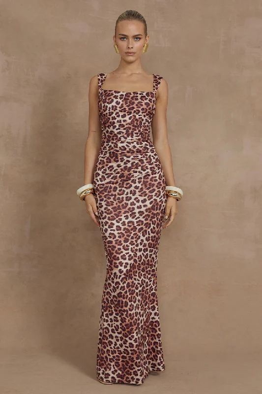 VIVIAN MAXI DRESS - LEOPARD PRINT