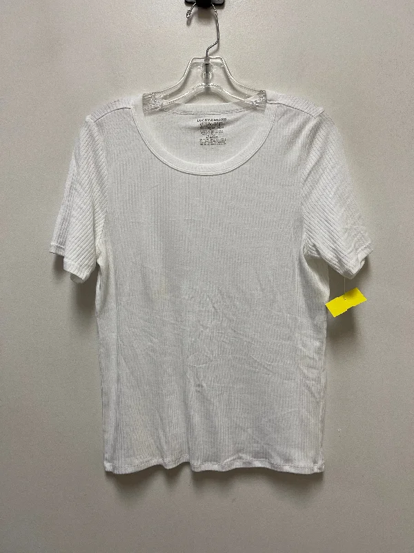 Top Short Sleeve By Lucky Brand In White, Size: L