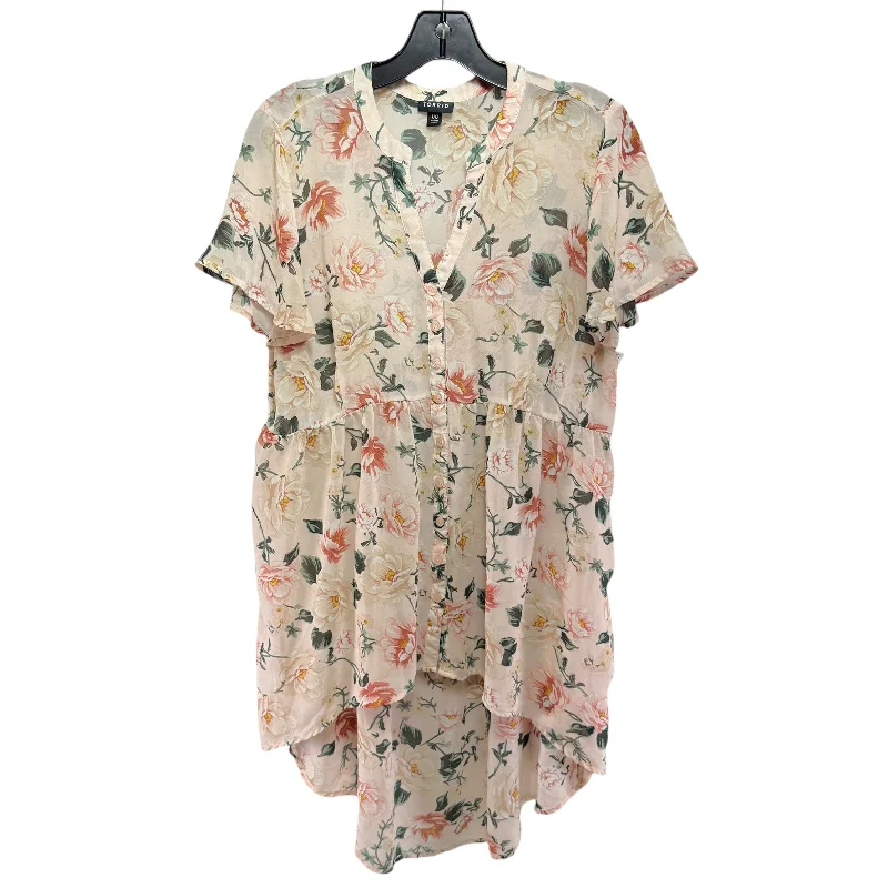 Top Short Sleeve By Torrid In Floral Print, Size: L