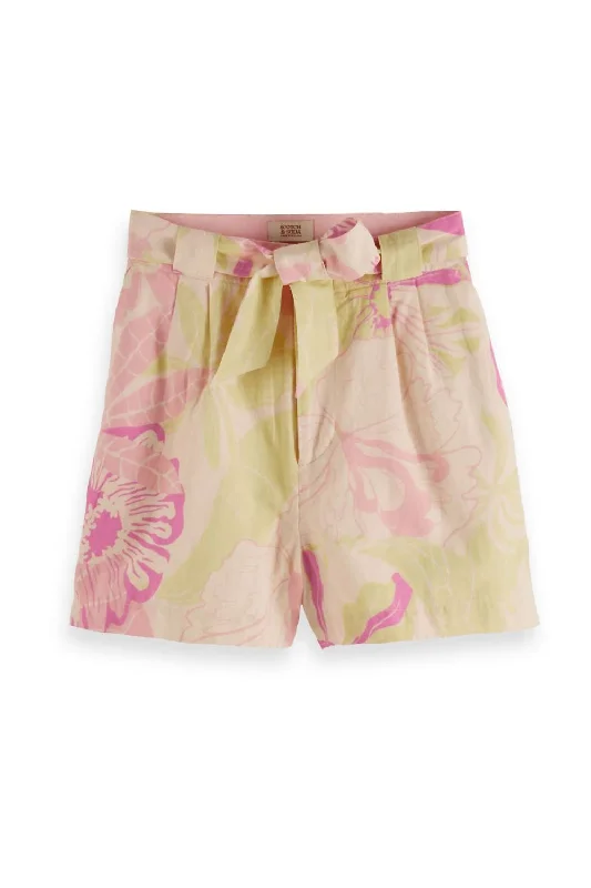 High Rise Casual Printed Shorts In Vondelfield Blossom