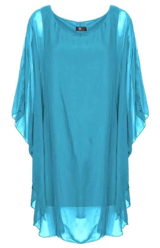 M Made in Italy - Women's Bat Sleeves Tunic Plus Size