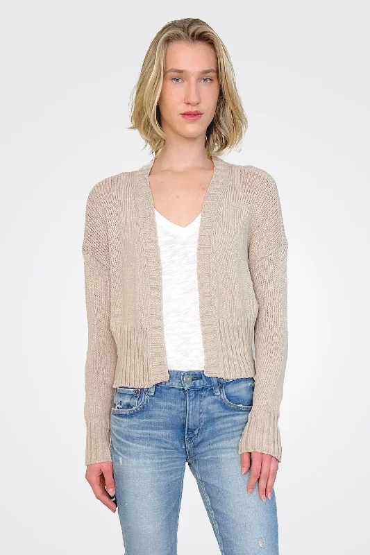 Jac Cropped Knit Cardigan - Khaki