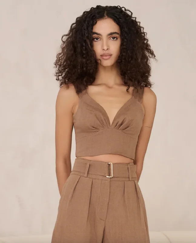 Levy Linen Crop - Pecan