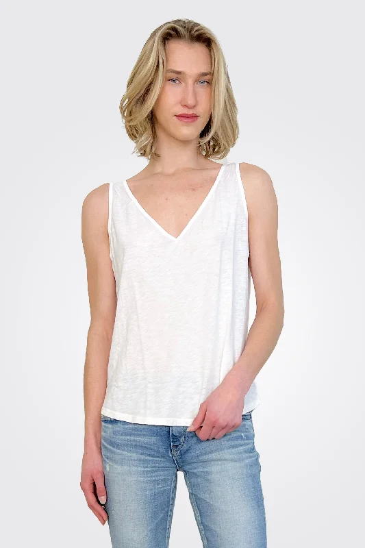 Scarlett V Tank - White