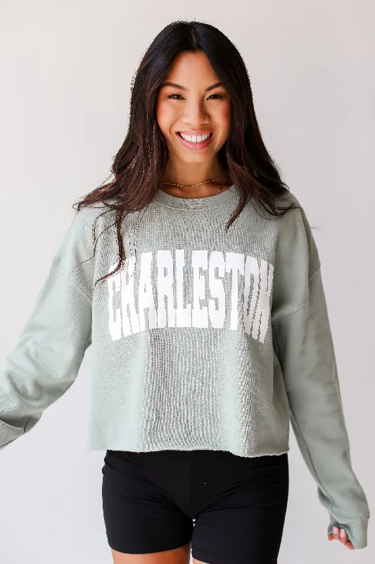 Sage Charleston Cropped Sweatshirt