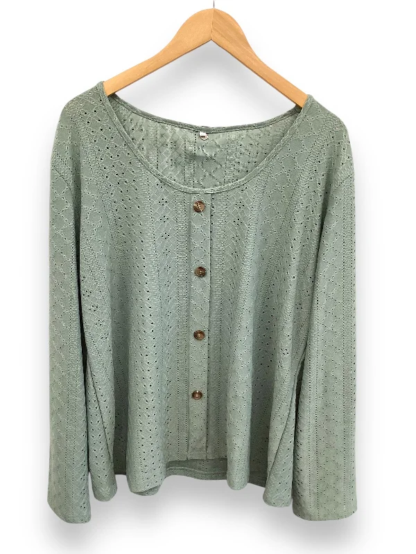 Top Long Sleeve By Clothes Mentor In Green, Size: 3x