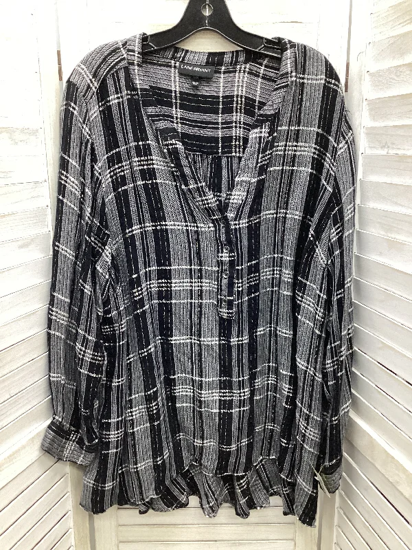 Top Long Sleeve By Lane Bryant In Plaid Pattern, Size: 26