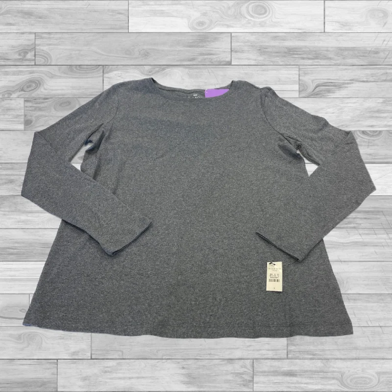 Top Long Sleeve By Talbots In Grey, Size: Xl