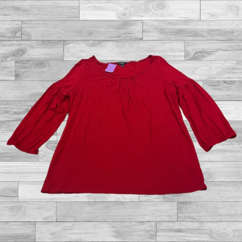 Top Long Sleeve By Talbots In Red, Size: Xl