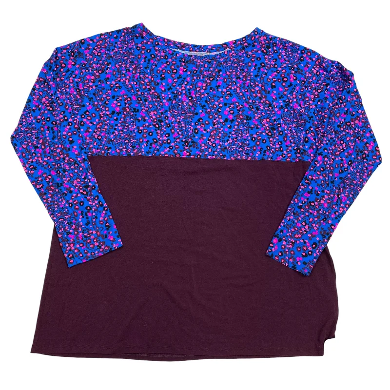 Top Long Sleeve Designer By Lilly Pulitzer In Blue & Purple, Size: L