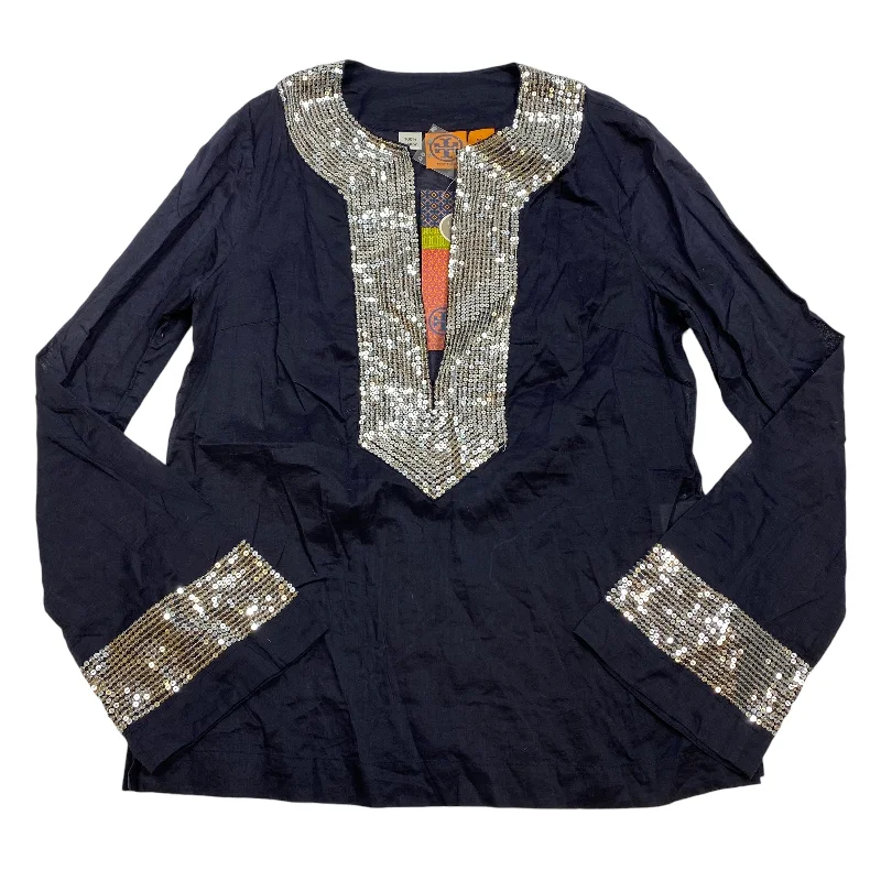 Top Long Sleeve Designer By Tory Burch In Navy, Size: M