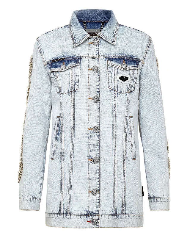 Denim Jacket Crystal Cable