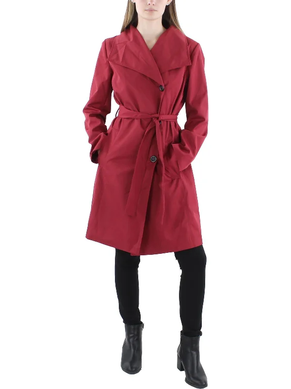 Elsa Womens Midi Cold Weather Trench Coat