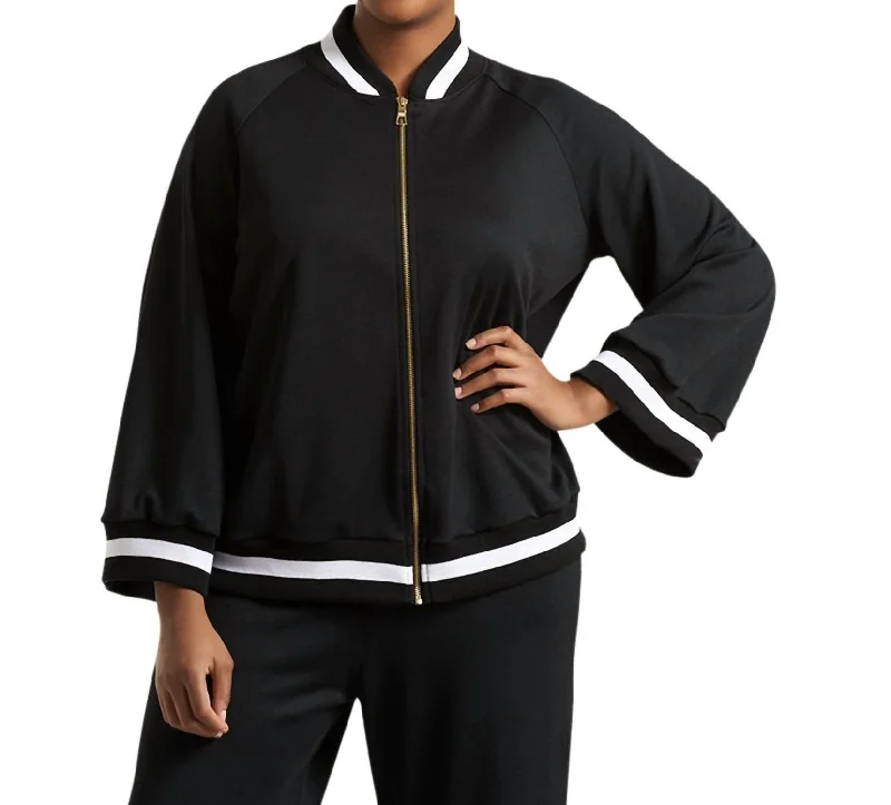 Plus Size Hudson Bomber Jacket In Black