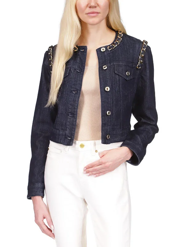 Womens Chain Denim Denim Jacket