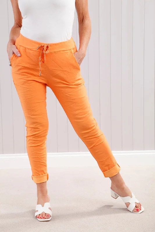 Lurex Tie Magic Pants Orange