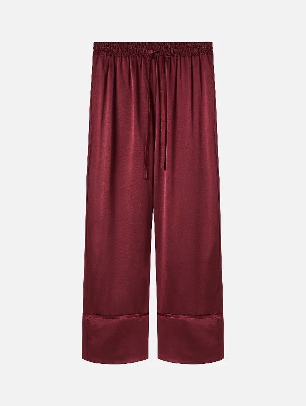 Stella Silk Pant in Rouge