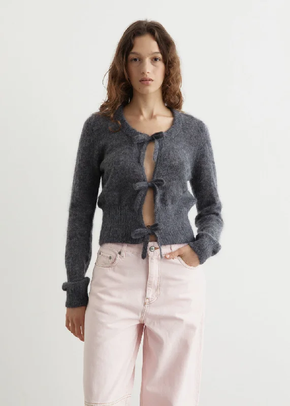 Light Mohair Tie String Cardigan